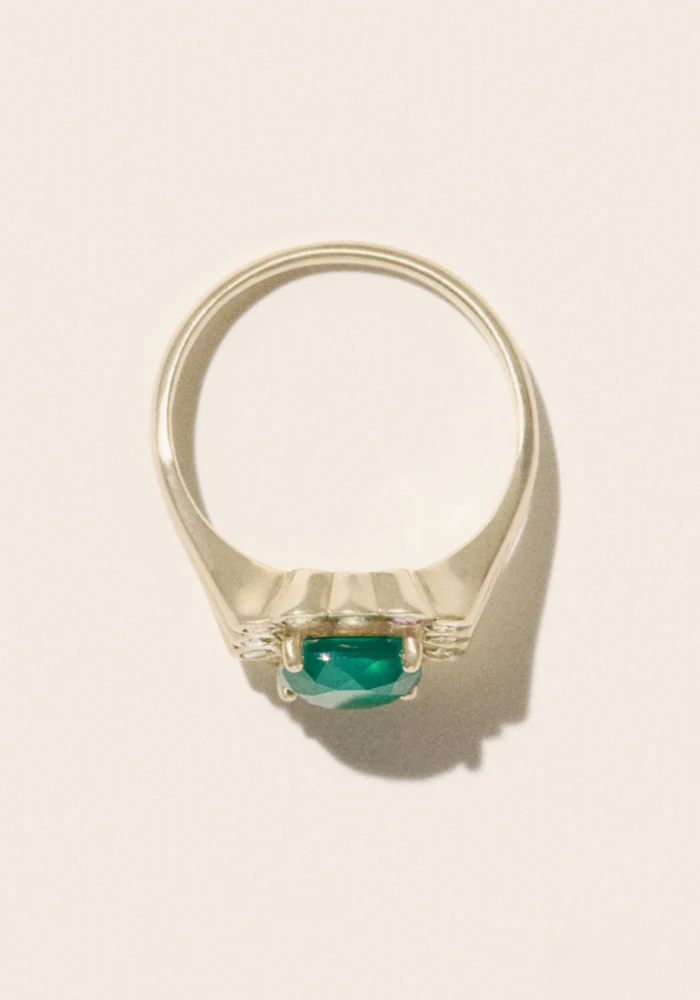 Bague Robin N°1 Calcédoine Vert – Image 3