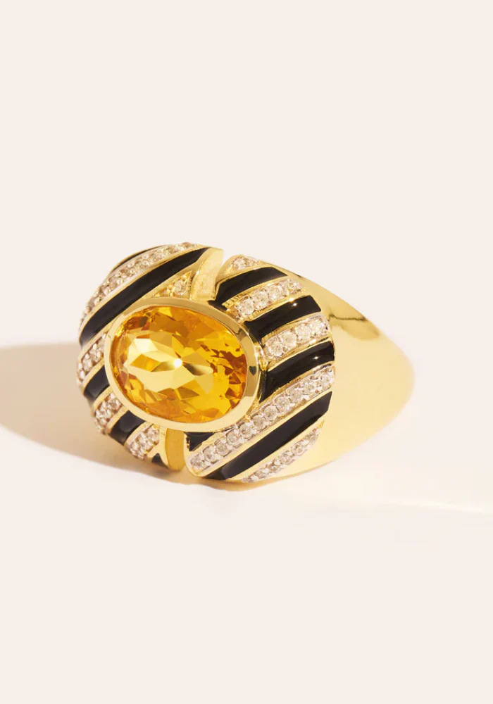Bague Zèbre Quartz Jaune – Image 2