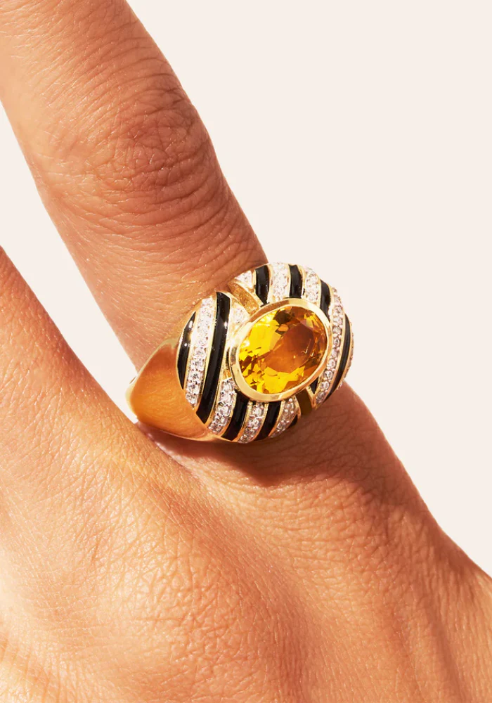 Bague Zèbre Quartz Jaune – Image 4