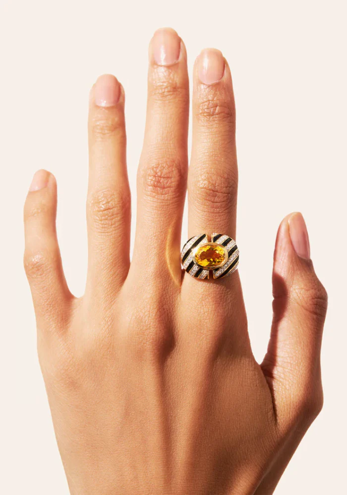 Bague Zèbre Quartz Jaune – Image 3