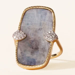 Bague Sangha Onyx Et Pierre de Lune