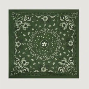 Bandana En Soie Vert Bouteille Petit Modèle