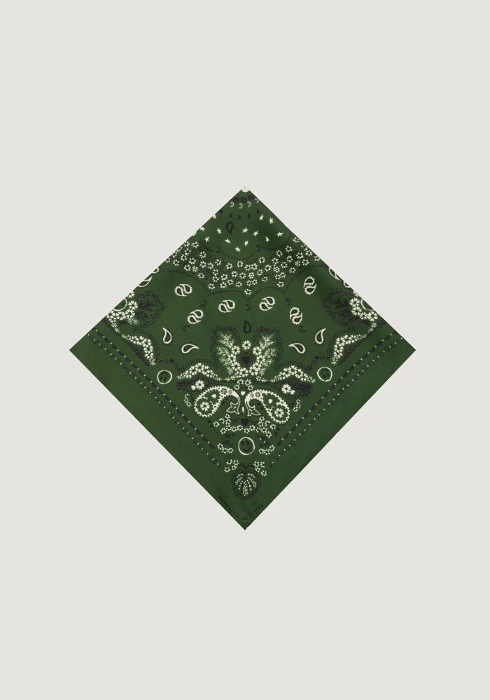 Bandana En Soie Vert Bouteille Petit Modèle – Image 3