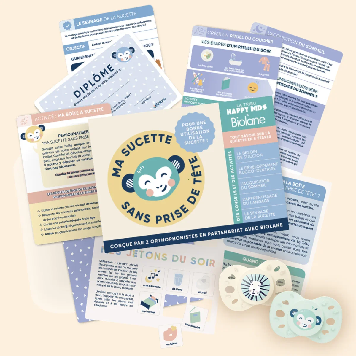 Coffret "Ma sucette sans prise de tête" + sucettes anatomiques animaux – Image 3