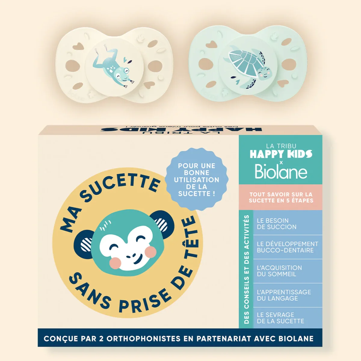 Coffret "Ma sucette sans prise de tête" + sucettes anatomiques animaux – Image 2