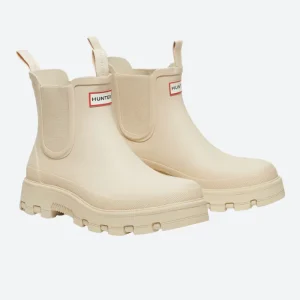 Bottines Chelsea Semelles Crantées Beige