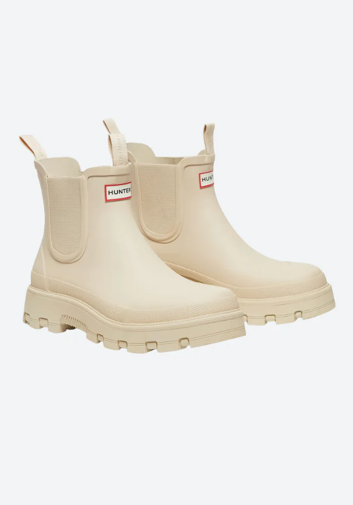 Bottines Chelsea Semelles Crantées Beige