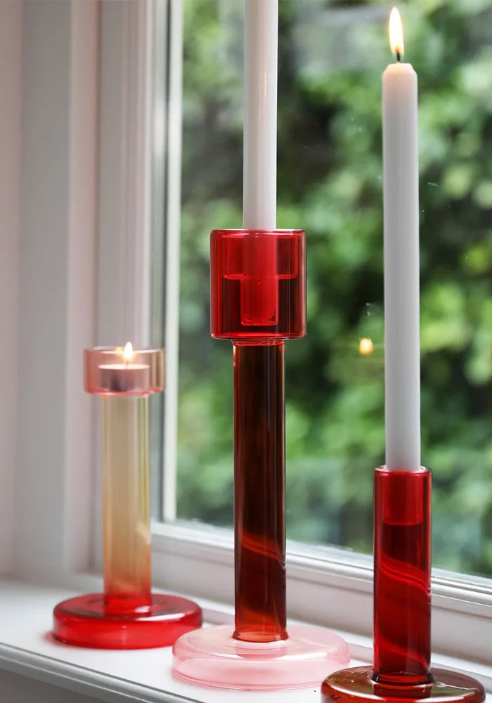 Bougeoir Bole L Rouge Et Rose – Image 6