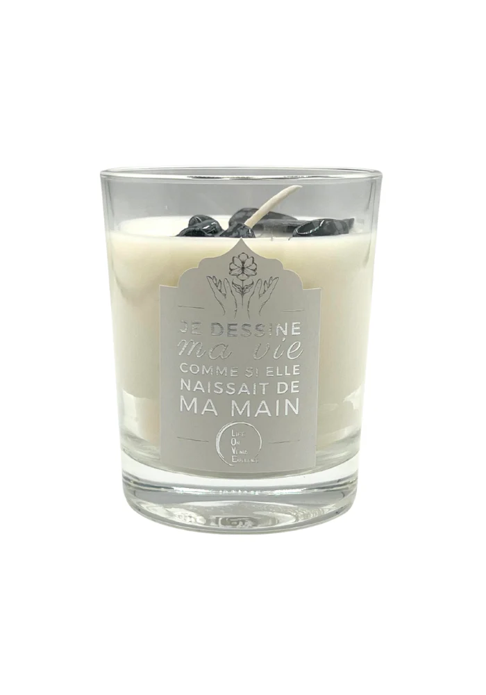 Bougie Chemin De Vie Obsidienne Flocons De Neige