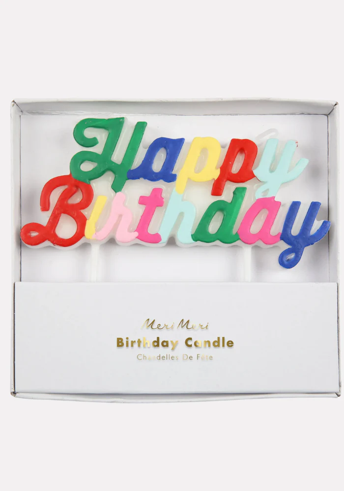 Bougie Joyeux Anniversaire Multicolores – Image 2