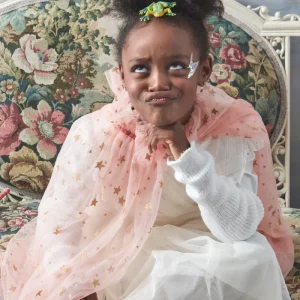 Déguisement Cape Étoilée En Tulle Rose 3/6 Ans