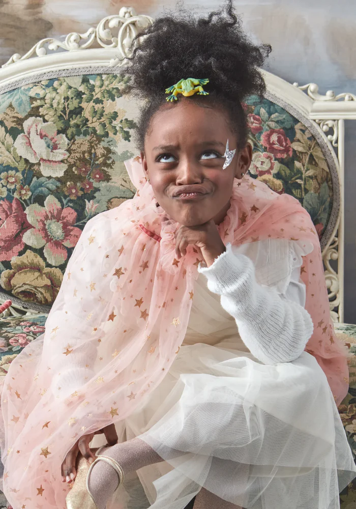 Déguisement Cape Étoilée En Tulle Rose 3/6 Ans