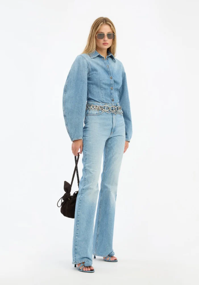 Chemise Denim Fitted Light Blue Denim – Image 4