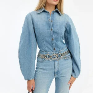 Chemise Denim Fitted Light Blue Denim
