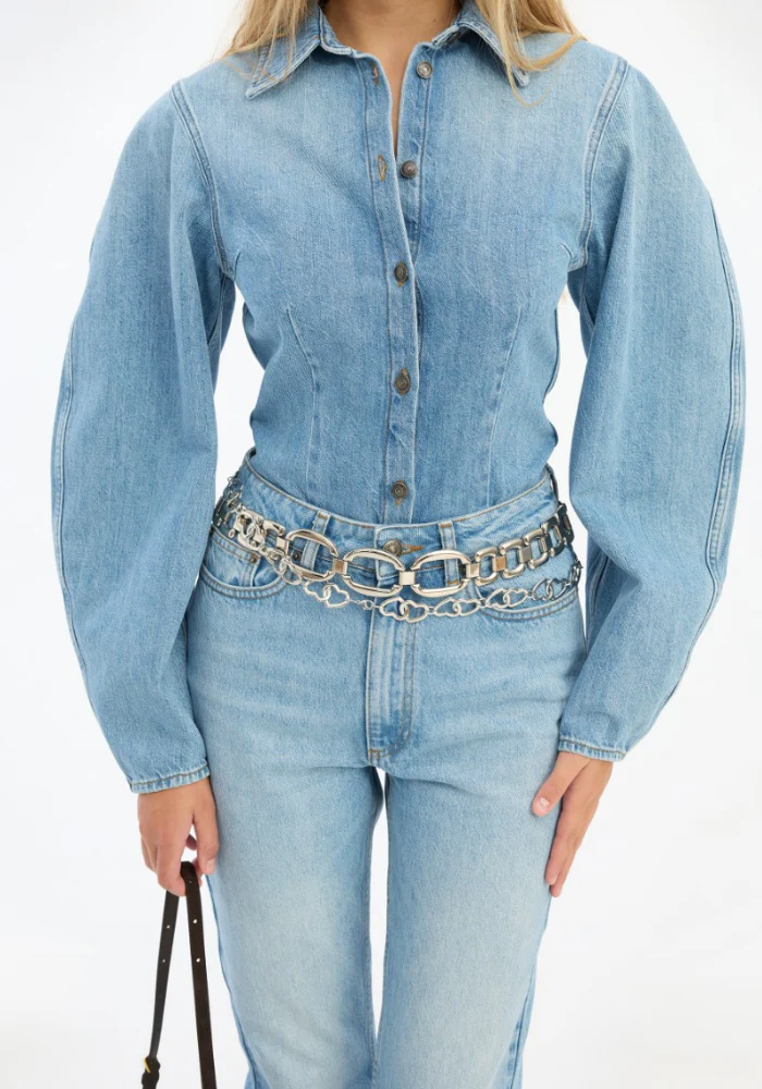 Chemise Denim Fitted Light Blue Denim – Image 3