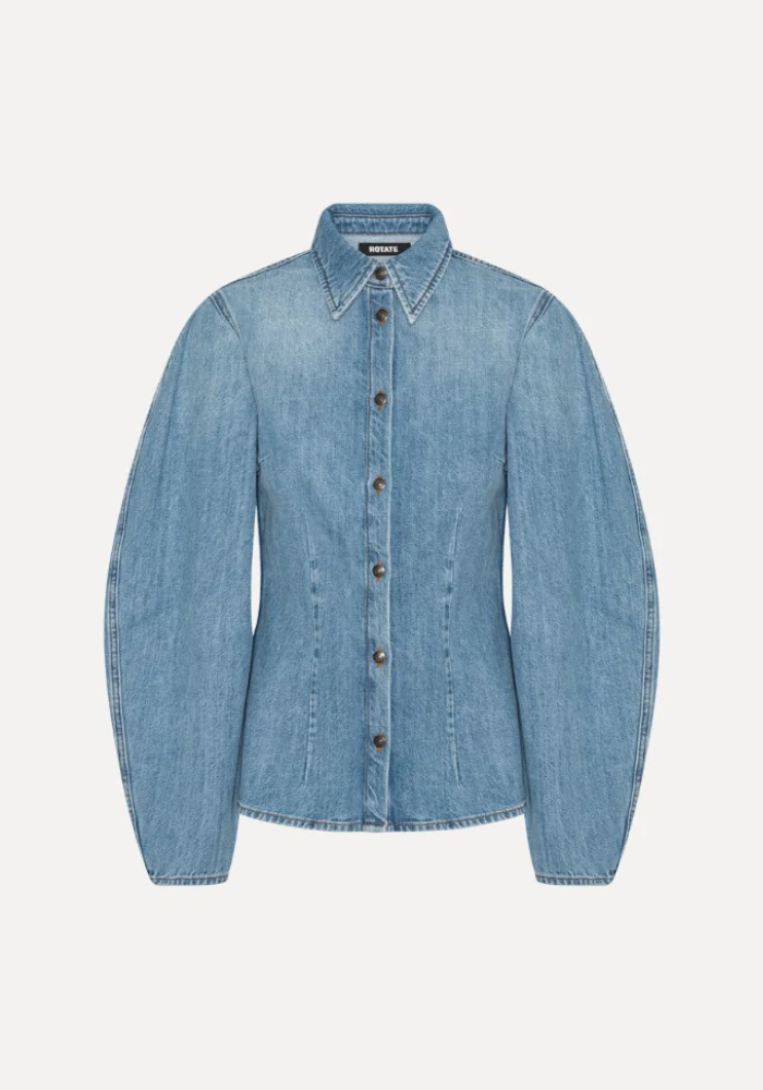 Chemise Denim Fitted Light Blue Denim – Image 6