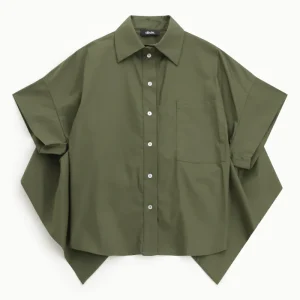Chemise Manches Courtes Oversized Vert