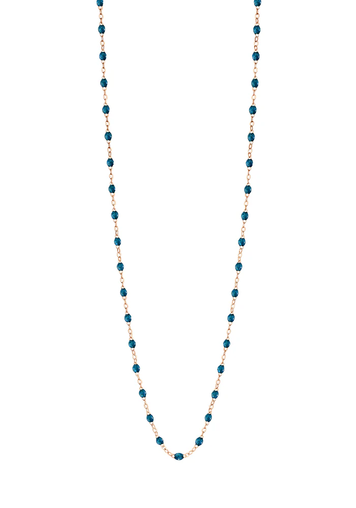 Sautoir Classique Gigi Or Rose Et Résines Jungle 60cm