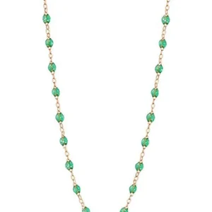 Sautoir Classique Gigi Or Rose Et Résines Menthe 60cm