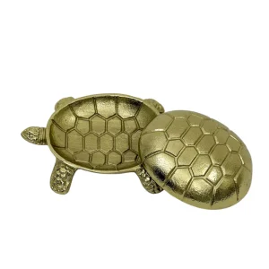 Boîte En Forme De Tortue Doré
