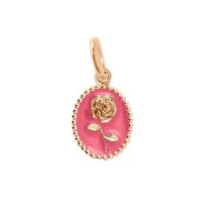 Pendentif Rose Or Rose Résine Rose