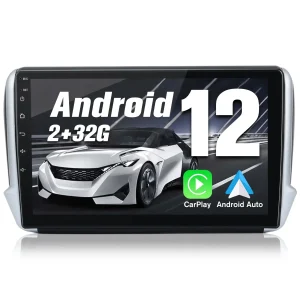 AWESAFE Android 12.0 [2GB+32GB] Radio Coche para Peugeot 208/2008 Desde 2015 con Carplay/Android Auto, 10.1 Pulgadas Pantalla Táctil con WiFi/GPS/FM/RDS/DSP, Apoyo Mandos Volante,Aparcamiento