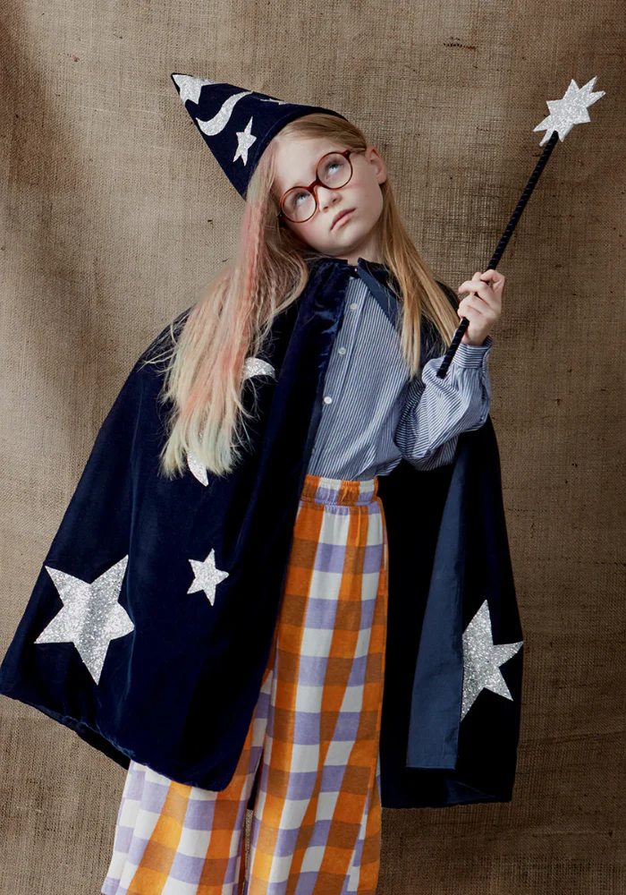 Déguisement De Sorcier En Velours Bleu 3/6 Ans – Image 2