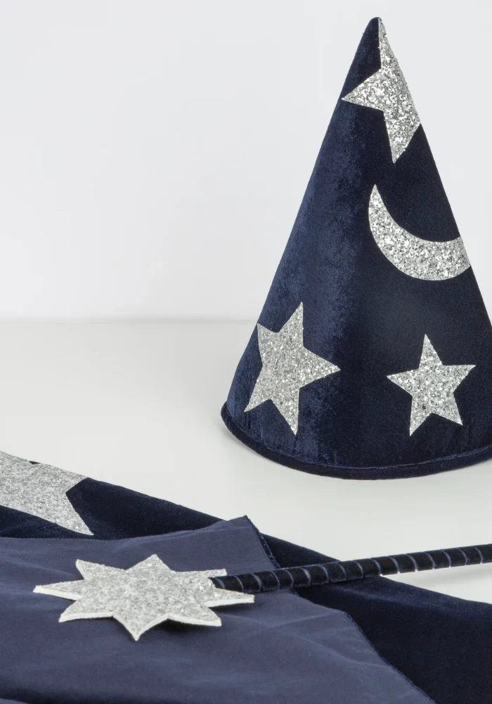 Déguisement De Sorcier En Velours Bleu 3/6 Ans – Image 4