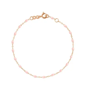 Bracelet Classique Gigi Or Rose Et Résines Rose Bébé 17cm