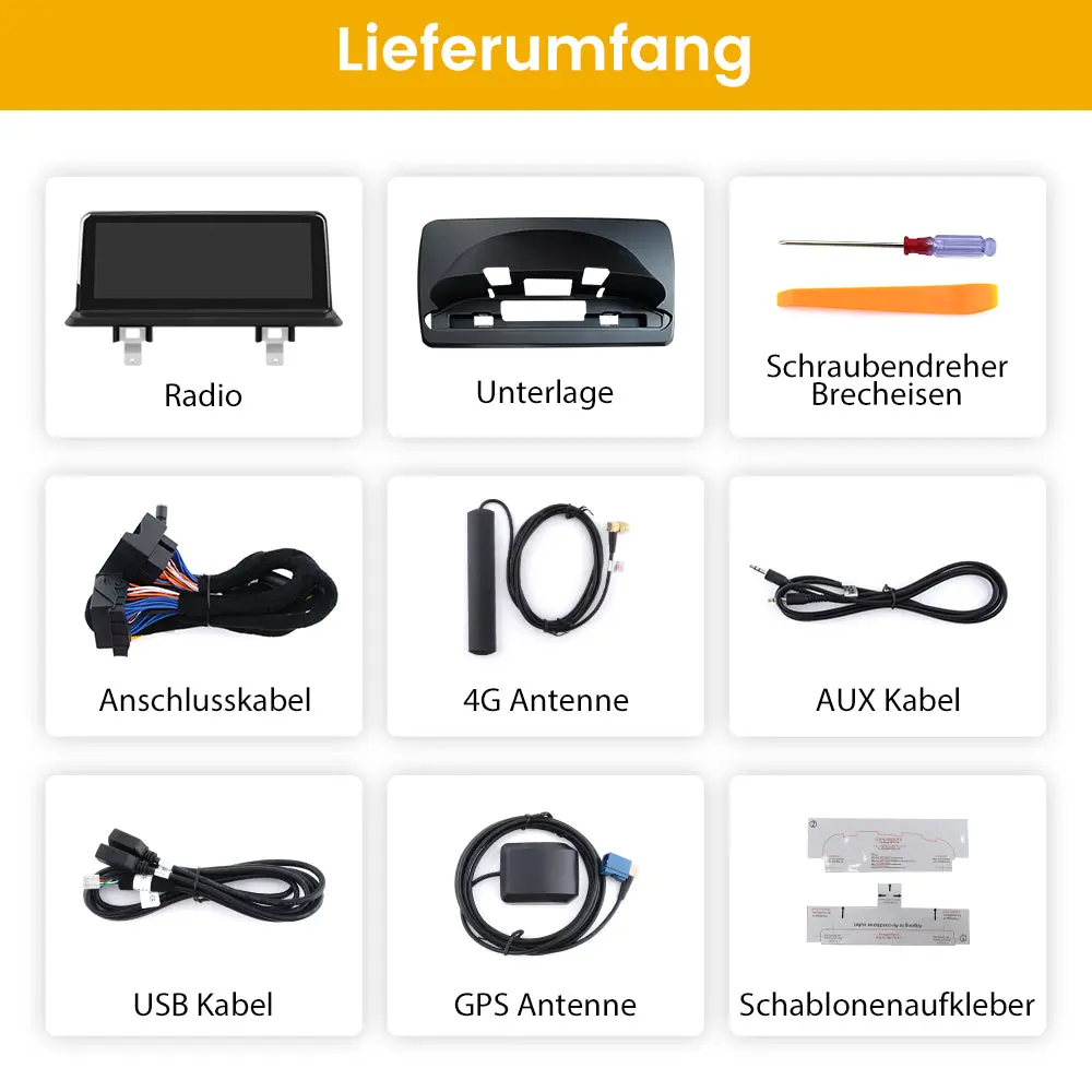 Android 8.8 Zoll AutoRadio 4G+64G für BMW 1 Serie E81 E82 E87 E88 2005-2012 mit ClC system Built in Carplay/Android Auto SWC BT AM/FM – Image 8
