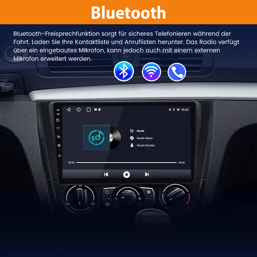Android Radio Fur BMWi 1Series E81 E82 E87 E88 (2004-2011) Built in Carplay/Android Auto SWC BT AM/FM – Image 6