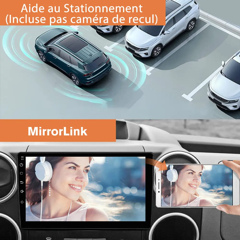 Android Radio Pour Berlingo B9 Peugeot Partner (2008-2019) Construit en Carplay/Android Auto SWC BT AM/FM – Image 6
