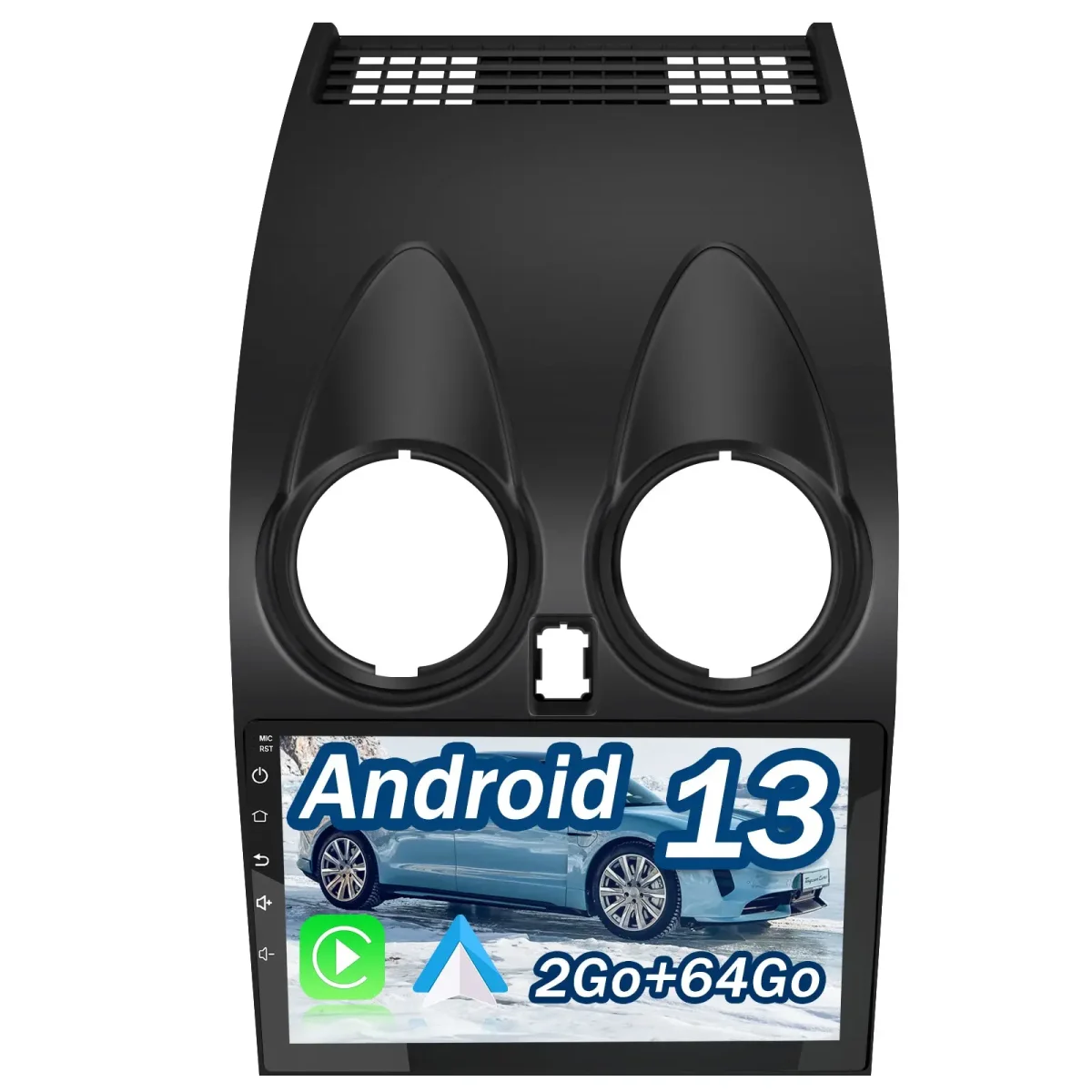 Radio Android Pour 0ashqai110 (2006-2013) Carplay intégré/Android Auto SWC BT AM/FM – Image 2