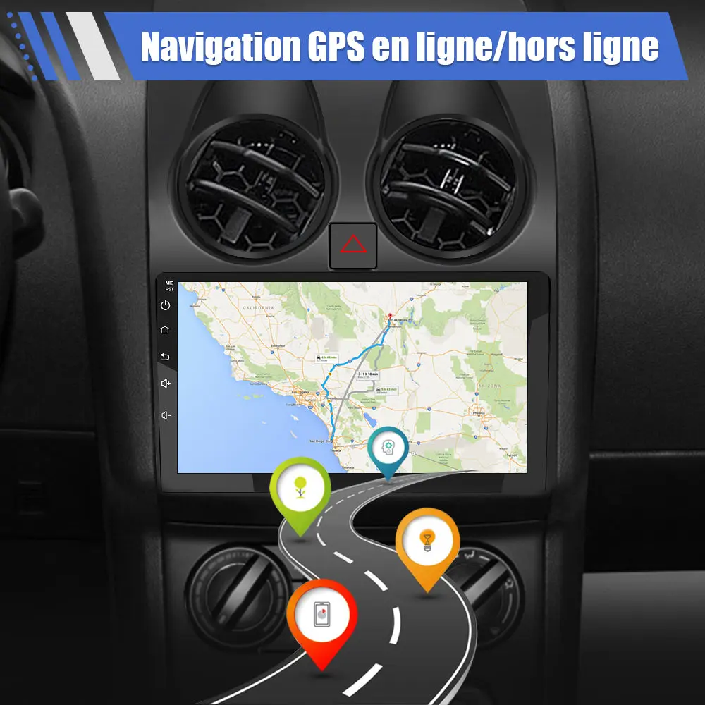 Radio Android Pour 0ashqai110 (2006-2013) Carplay intégré/Android Auto SWC BT AM/FM – Image 5