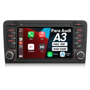 AWESAFE Autoradio Android 13 Pour Audi A3/S3/RS3 2006-2012 Carplay intégré/Android Auto SWC BT AM/FM