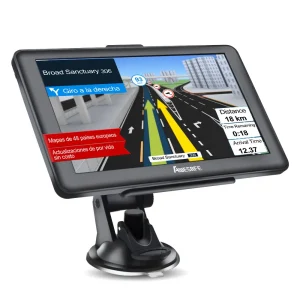 AWESAFE Navegador GPS Bluetooth para Coches Camiones Autocaravana Autobús Furgoneta Mapa Europa 2025 Actualizaciones Gratuitas Anuales Pantalla Táctil 7 Pulgadas