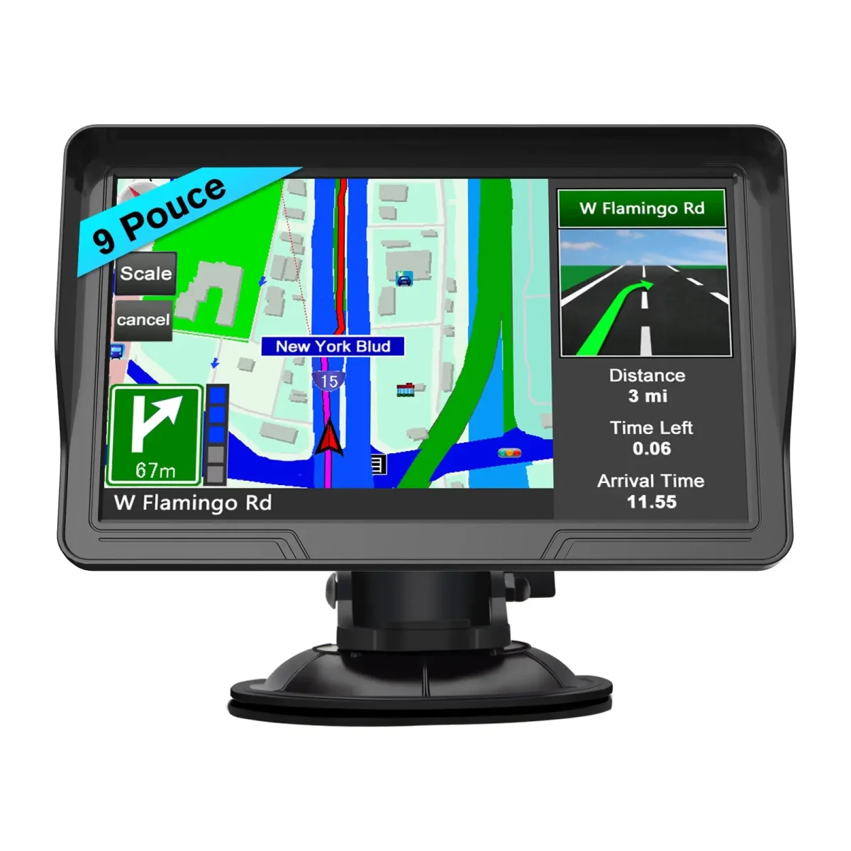 AWESAFE Navigateur GPS 9 Pouces 23 cm Camions Camionnettes Petits Moyens Camping Cars Véhicules Récréatifs Compatible 12 24V Carte 2025 Mise à Jour Gratuite – Image 2