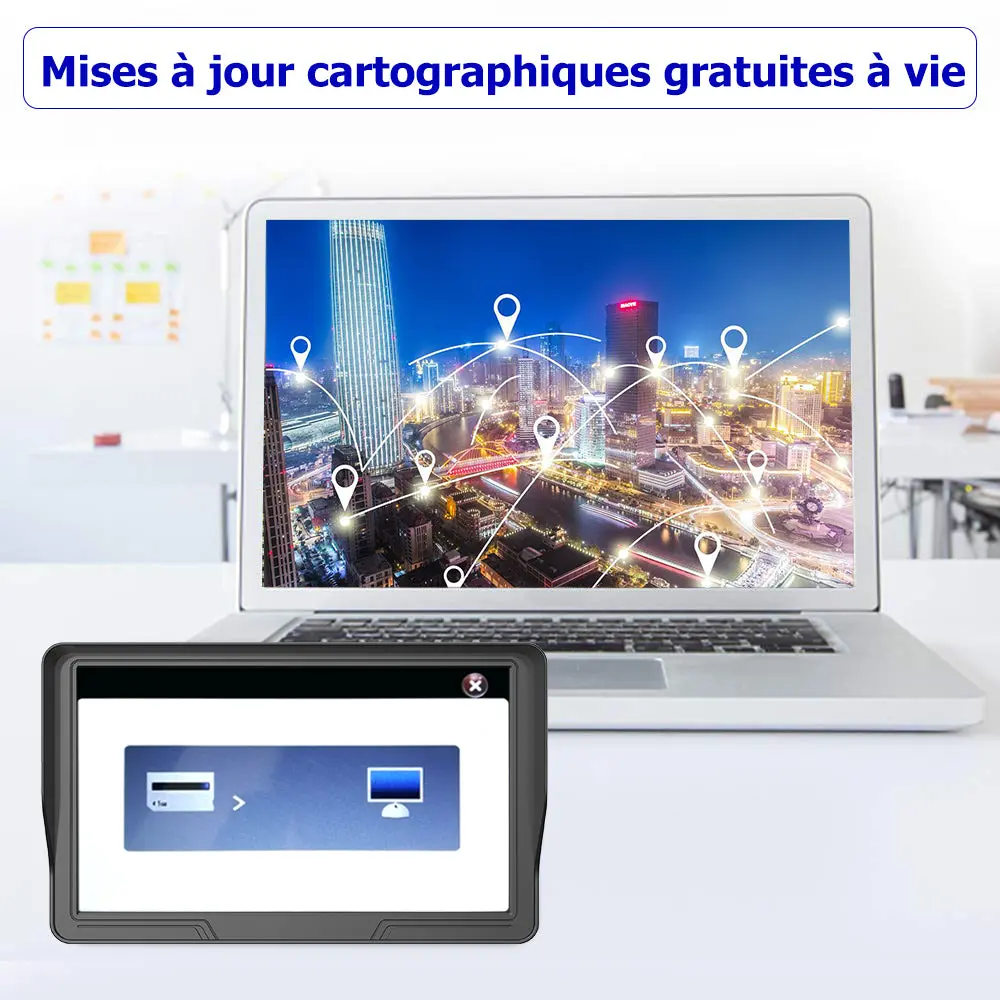 AWESAFE Navigateur GPS 9 Pouces 23 cm Camions Camionnettes Petits Moyens Camping Cars Véhicules Récréatifs Compatible 12 24V Carte 2025 Mise à Jour Gratuite – Image 6