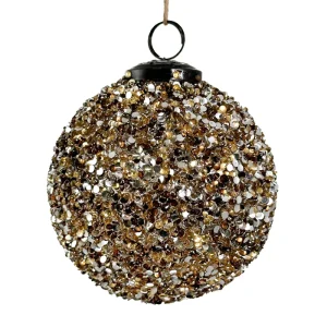 Boule De Noël Paillettes Dorées Et Argentées