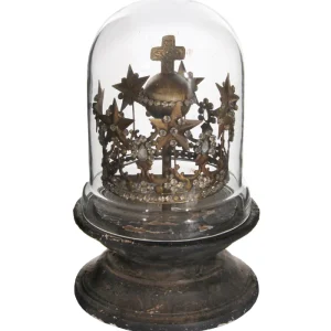 Cloche Sur Socle Couronne Dorée