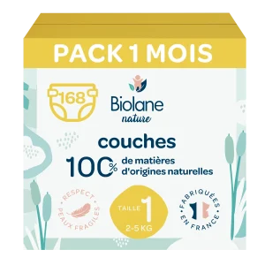 Pack 1 mois couches Biolane Nature
