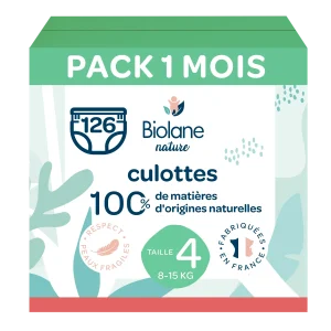 Pack 1 mois couches culottes Biolane Nature