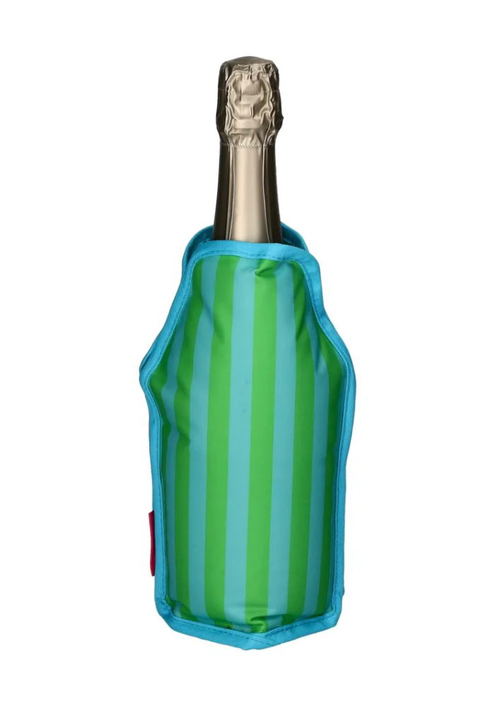 Housse Isotherme Pour Bouteille À Rayures Verte Et Bleue – Image 2