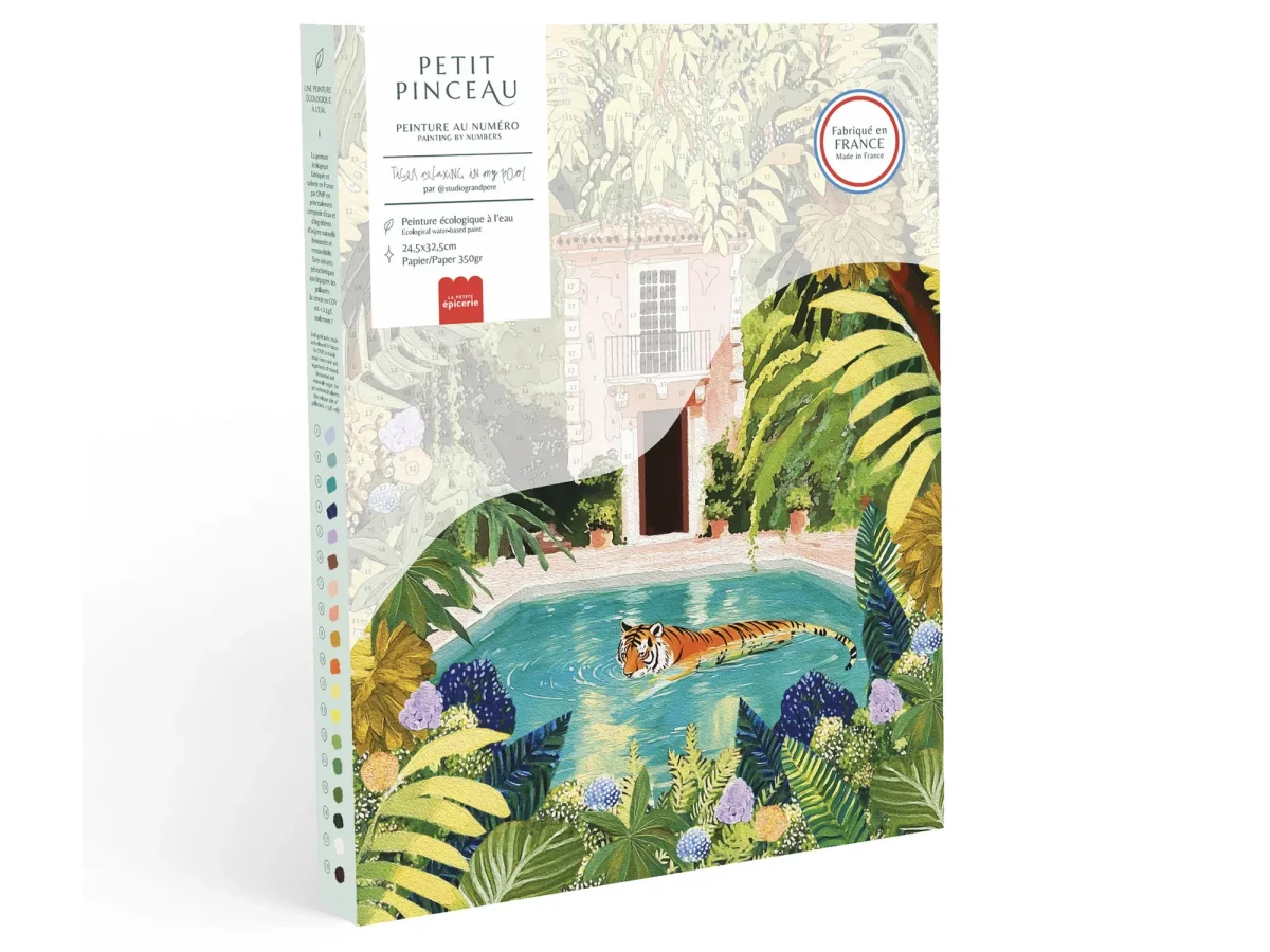 Coffret peinture au numéro - Tiger relaxing in my pool