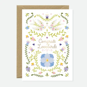 Carte postale Félicitations Lovebirds