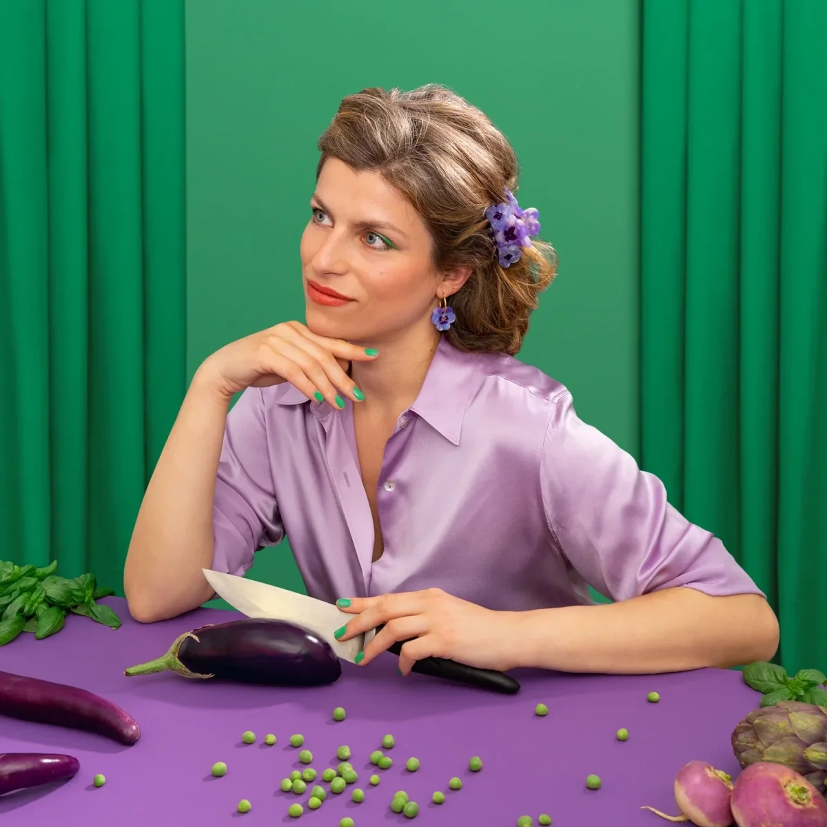 PINCE À CHEVEUX BOUQUET DE PENSÉES – Image 2