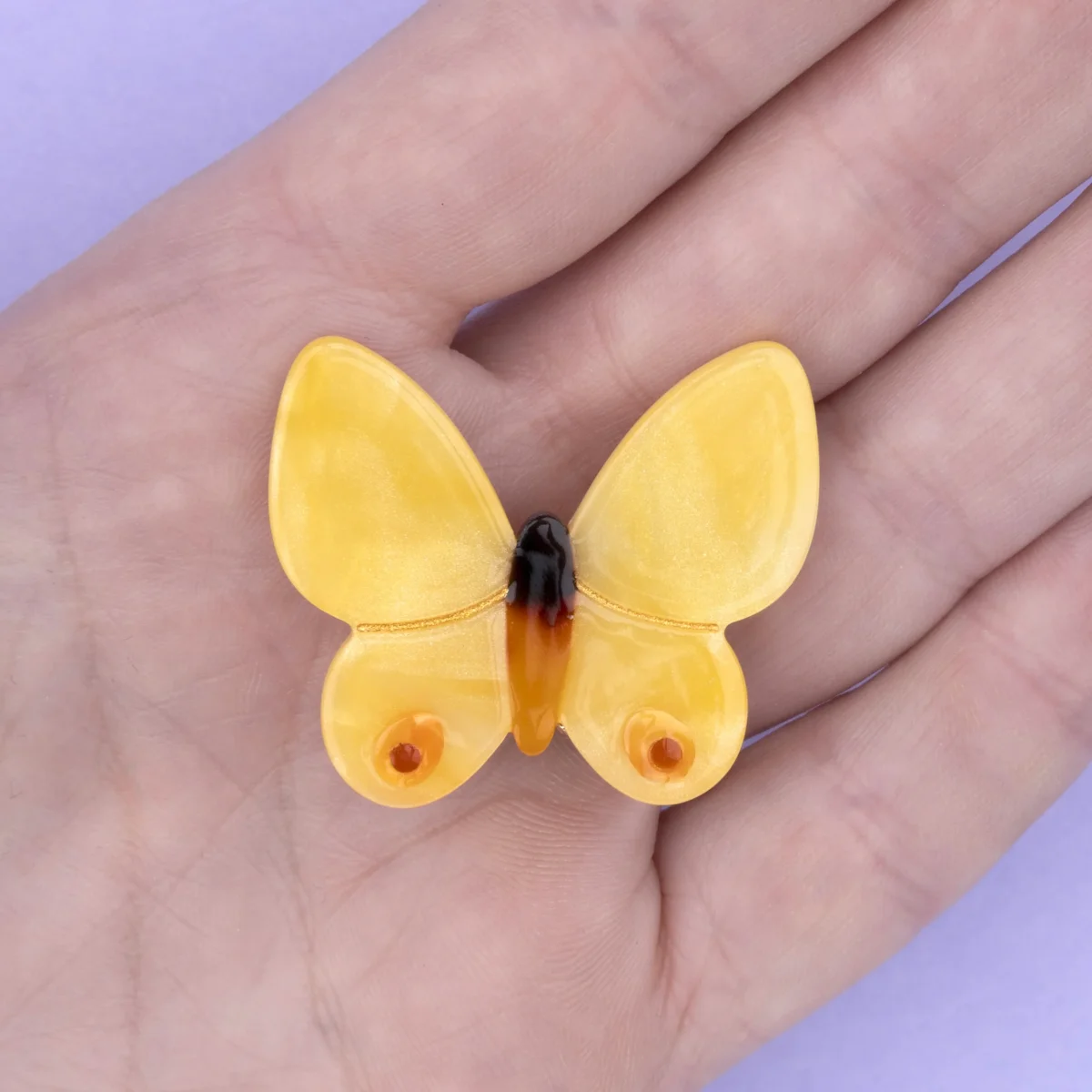 BARRETTE PAPILLON JAUNE – Image 2