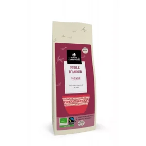 Thé Noir PERLE D'AMOUR - Parfumé et parsemé de rose - Sachet 100g
