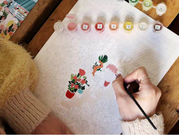 Coffret peinture au numéro -FLOWER MARKET PAR ZAZE ART – Image 3