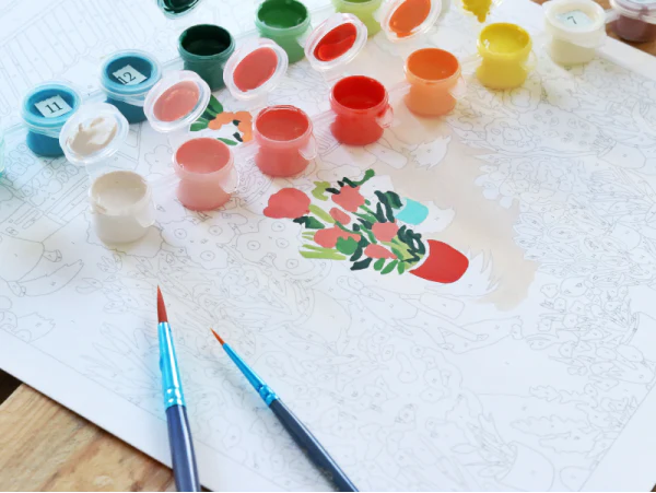 Coffret peinture au numéro -FLOWER MARKET PAR ZAZE ART – Image 5